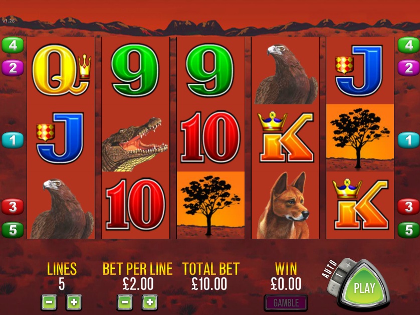 Big Red free spins bonus round triggered by kangaroo wild